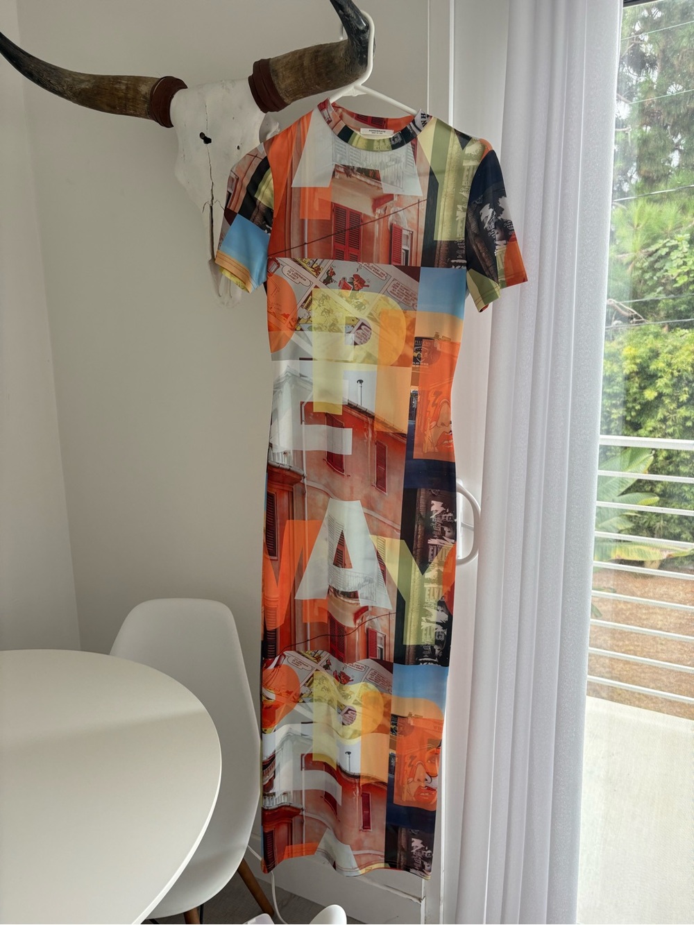 Peppermayo Multicolor Photo-Print Maxi Dress - Orange, Blue, Yellow, Green - Picture 2 of 2